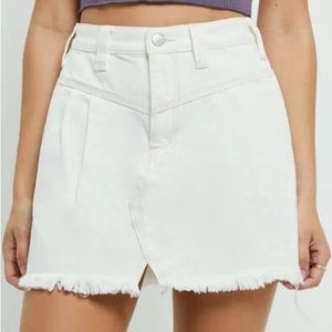 white free people denim skirt!